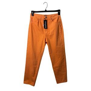 Boohoo High Rise Straight Leg Orange Jeans  Size 10 BNWT